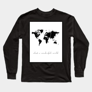 World map print, Scandinavian, Nordic, Marble, Fashion print, Scandinavian art, Modern art, Wall art, Print, Minimalistic, Modern Long Sleeve T-Shirt